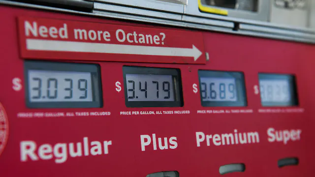 Gas prices at a Wawa gas station in Media, Pennsylvania, US, on Monday, March 2, 2026. Oil surged the most in four years as the first impacts of the war in the Middle East began to be felt, with a near halt to traffic through the Strait of Hormuz and disruption at a big refinery in Saudi Arabia underscoring the threat to supplies in one of the world's top producing regions.